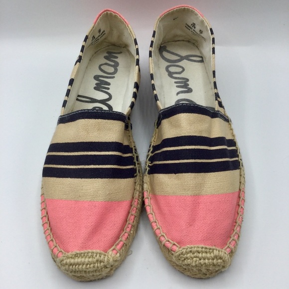 Sam Edelman Verona Striped Espadrille Slip On Canvas Shoes - Picture 5 of 9